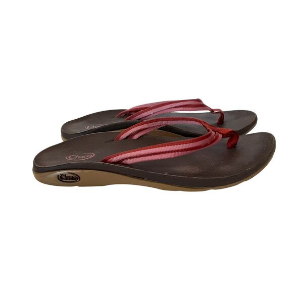 Chaco Flip X Comfort Thong Sandals Coral Brown Flip Flops Womens 8 Outdoors - Picture 4 of 5